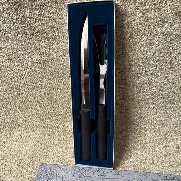 RADA CUTLERY G213 CARVING GIFT SET BLACK HANDLE MADE IN USA - Picture 3 of 4
